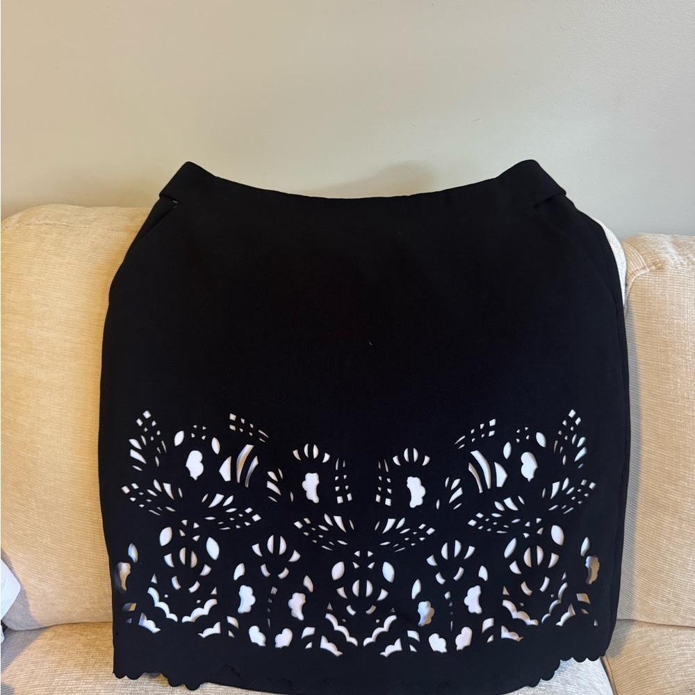 Worthington Black Pencil Skirt with Cutout Pattern